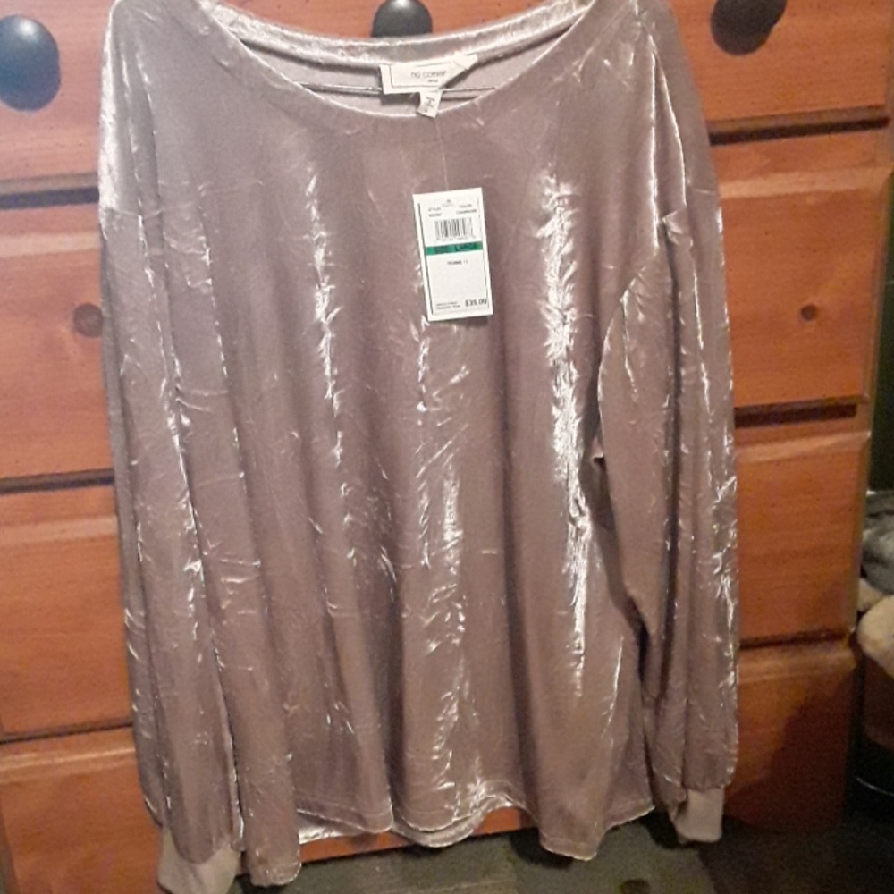 Champagne color velvet shirt